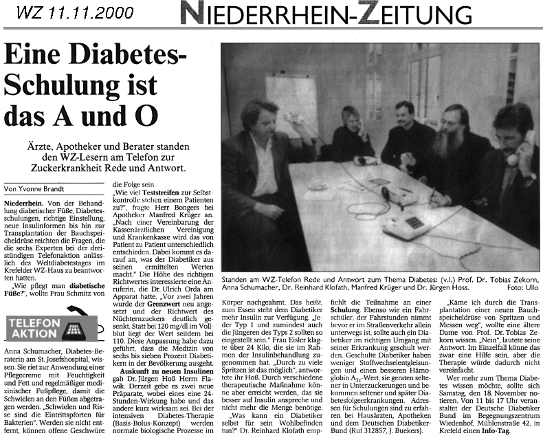 Westdeutsche Zeitung 11.11.2000