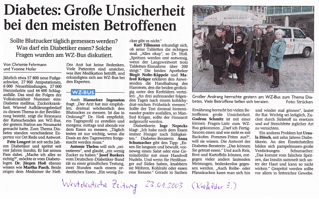 Westdeutsche Zeitung 23.01.2003
