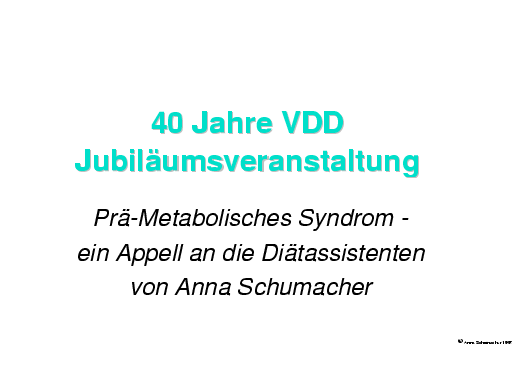 Vortrag VDD 1997 Jahrestagung Dortmund